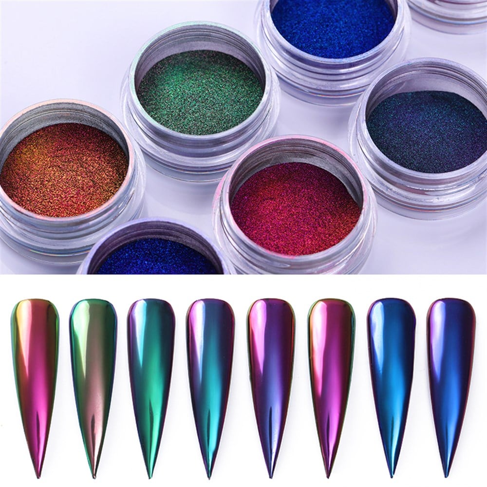 Born Pretty Chameleon Acrylic Crome Mirror Nail Powder (Bukalemun Krom tozu) 01) 15