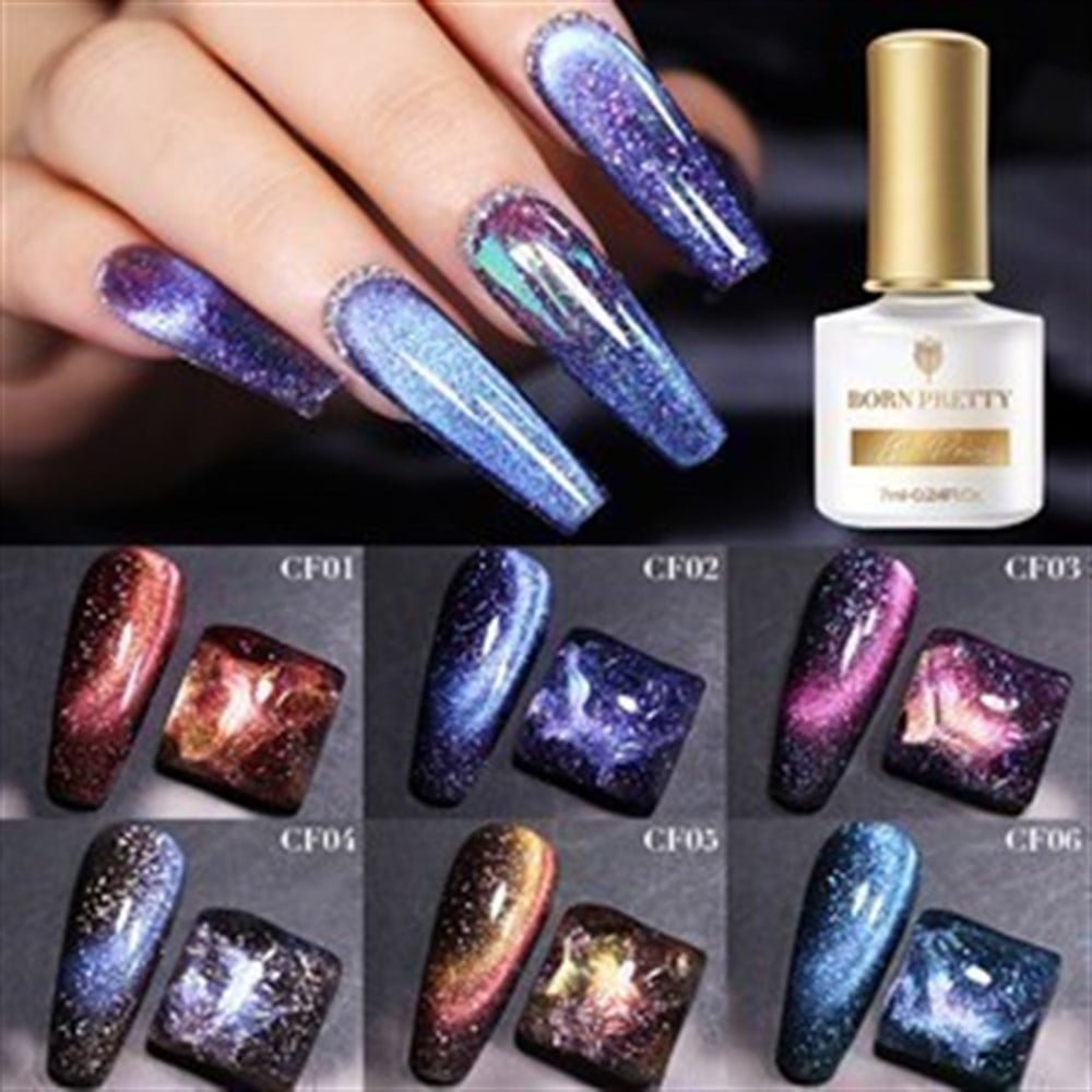 BORN PRETTY COLORFUL FLOWING SPAR CAT MAGNETIC GEL (KEDİ GÖZÜ MANYETİK ) KALICI OJE CF01