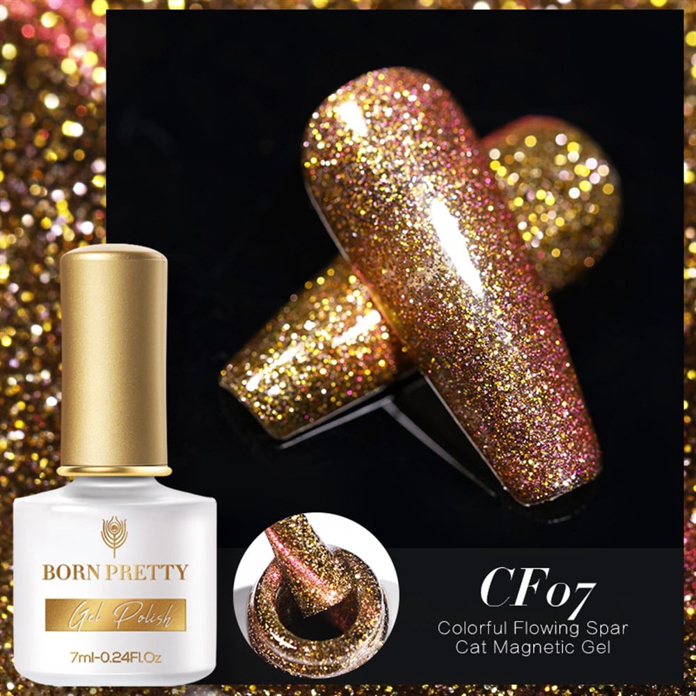 BORN PRETTY COLORFUL FLOWING SPAR CAT MAGNETIC GEL (KEDİ GÖZÜ MANYETİK ) KALICI OJE CF07