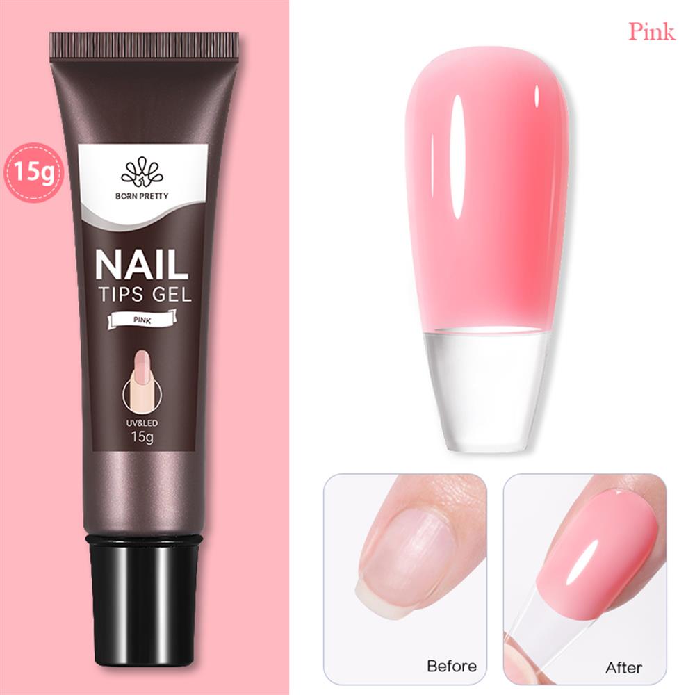 BORN PRETTY PRO SOLID TIPS YAPIŞTIRICISI JELLY NUDE COLORS (TÜP FORM ) 15GR PINK
