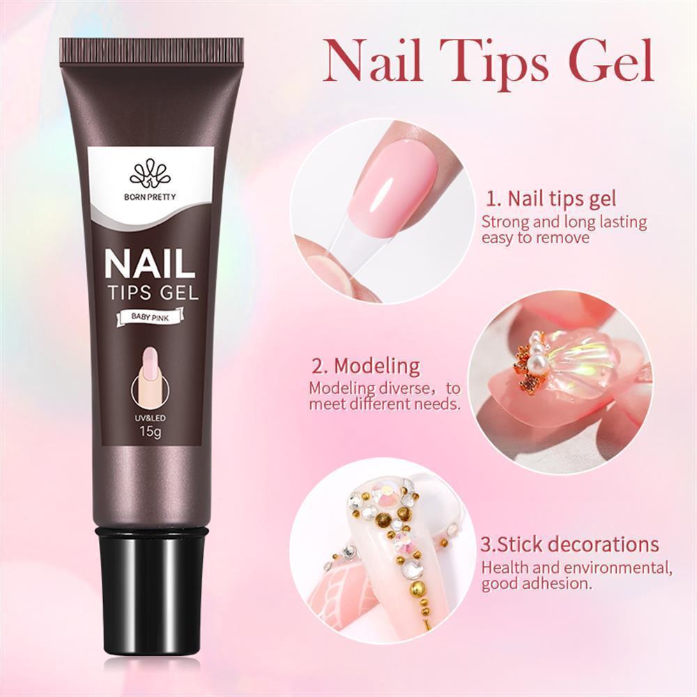 BORN PRETTY PRO SOLID TIPS YAPIŞTIRICISI JELLY NUDE COLORS (TÜP FORM ) 15GR LIGHT PINK 