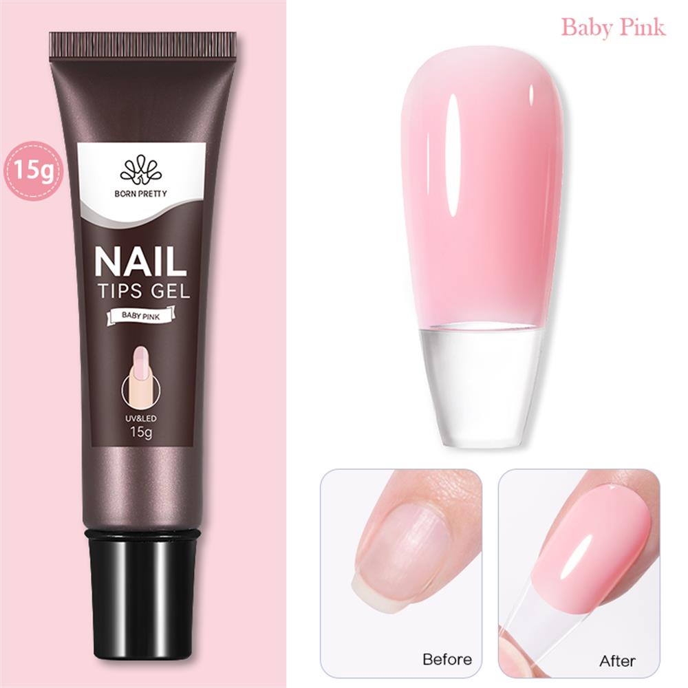 BORN PRETTY PRO SOLID TIPS YAPIŞTIRICISI JELLY NUDE COLORS (TÜP FORM ) 15GR BABY PINK 