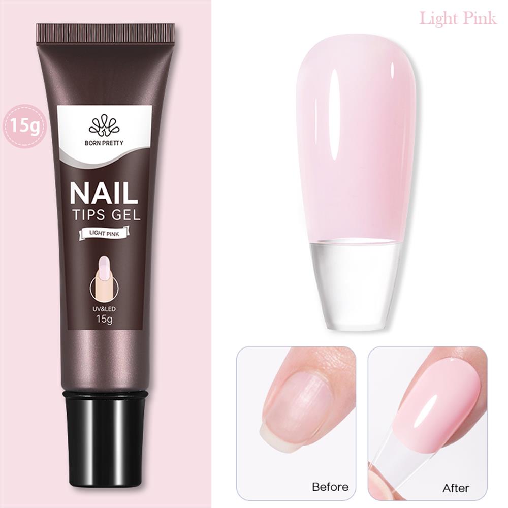 BORN PRETTY PRO SOLID TIPS YAPIŞTIRICISI JELLY NUDE COLORS (TÜP FORM ) 15GR LIGHT PINK 