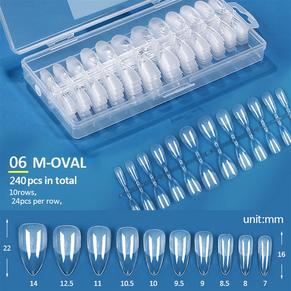 KOSKOE 240 PARÇA ŞEFFAF ULTRA İNCE DAYANIKLI TİPS M-OVAL MODEL 06