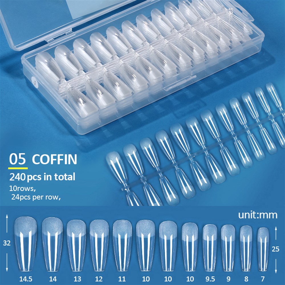 KOSKOE 240 PARÇA ŞEFFAF ULTRA İNCE DAYANIKLI TİPS COFFIN MODEL 0