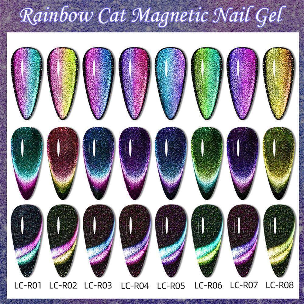 Lily'Cute Rainbow 7ml Cat Magnetic Uv Nail Gel ( Çift Renk Yansimali Kedi Gözü Kalıcı Oje)