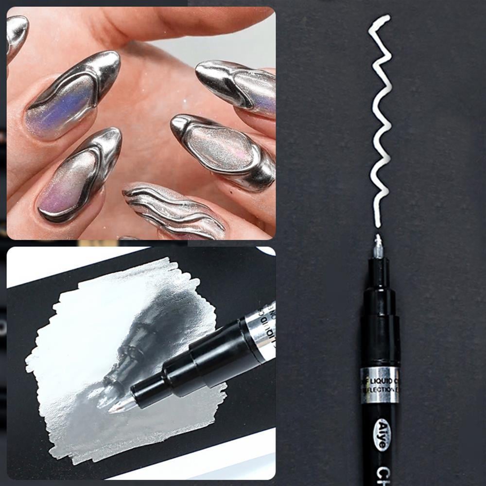 METALLIC GRAFFITY PEN Hızlı Kuruyan Suya Dayanıklı Metalik Nail Art Çizim Kalemi( METALİK TIRNAK DEKORASYON ÇİZİM KALEMİ  