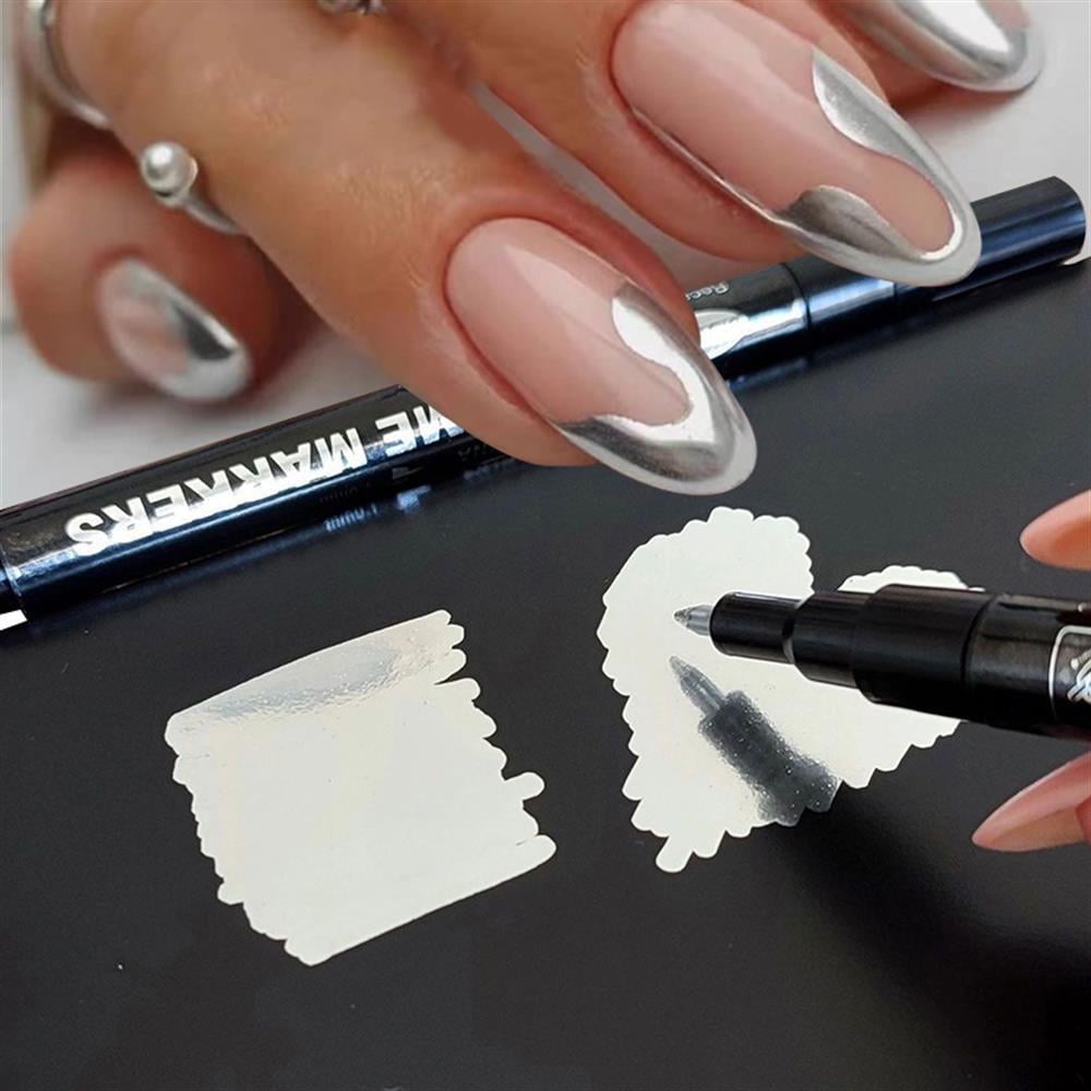 METALLIC GRAFFITY PEN Hızlı Kuruyan Suya Dayanıklı Metalik Nail Art Çizim Kalemi( METALİK TIRNAK DEKORASYON ÇİZİM KALEMİ  