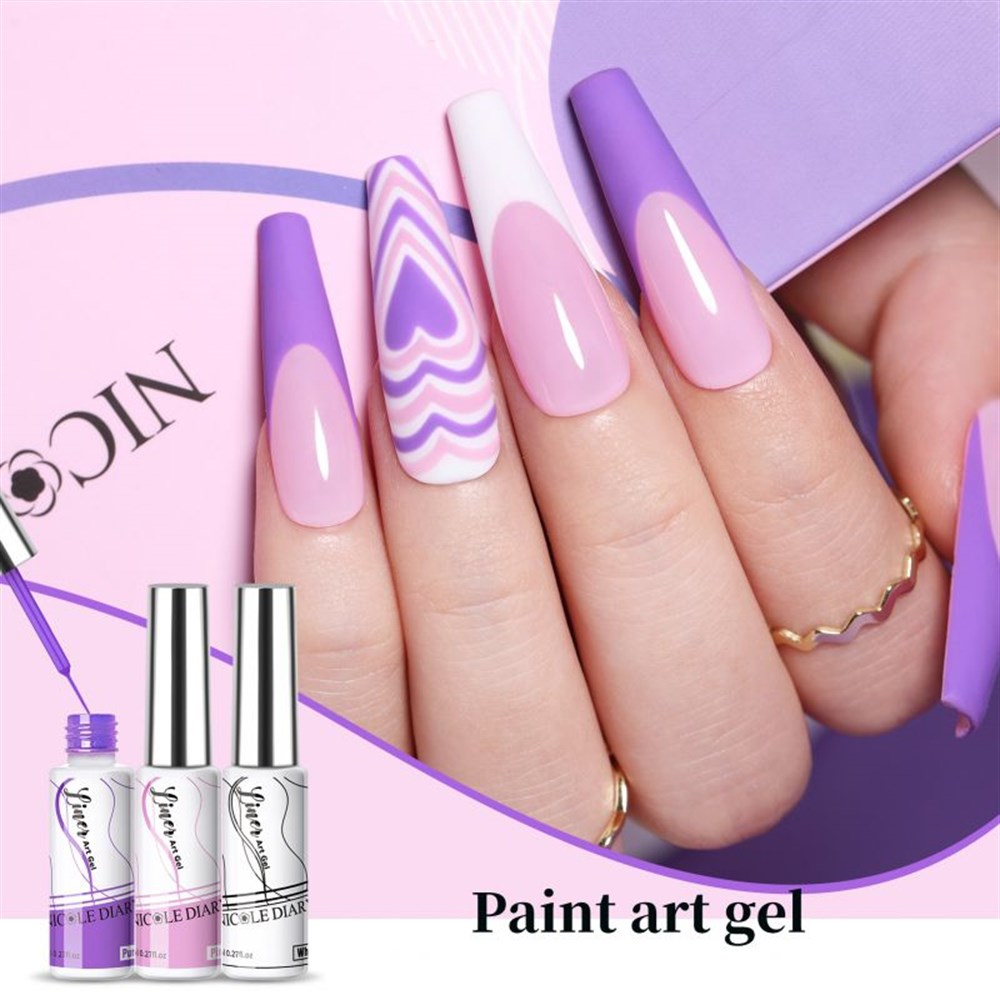 NICOLE DIARY 8 ml NAIL ART PAINTING GEL SET 12 parça 