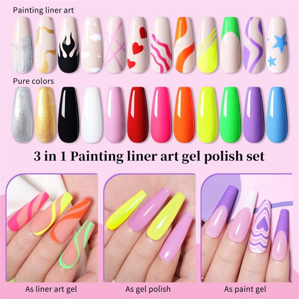 NICOLE DIARY 8 ml NAIL ART PAINTING GEL SET 12 parça 