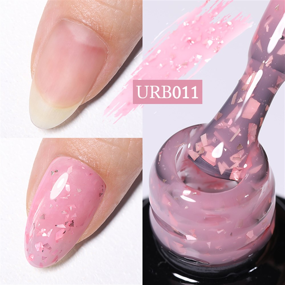 UR SUGAR 7ml Gold Glitter Ruber Base Coat Uv Gel URB011