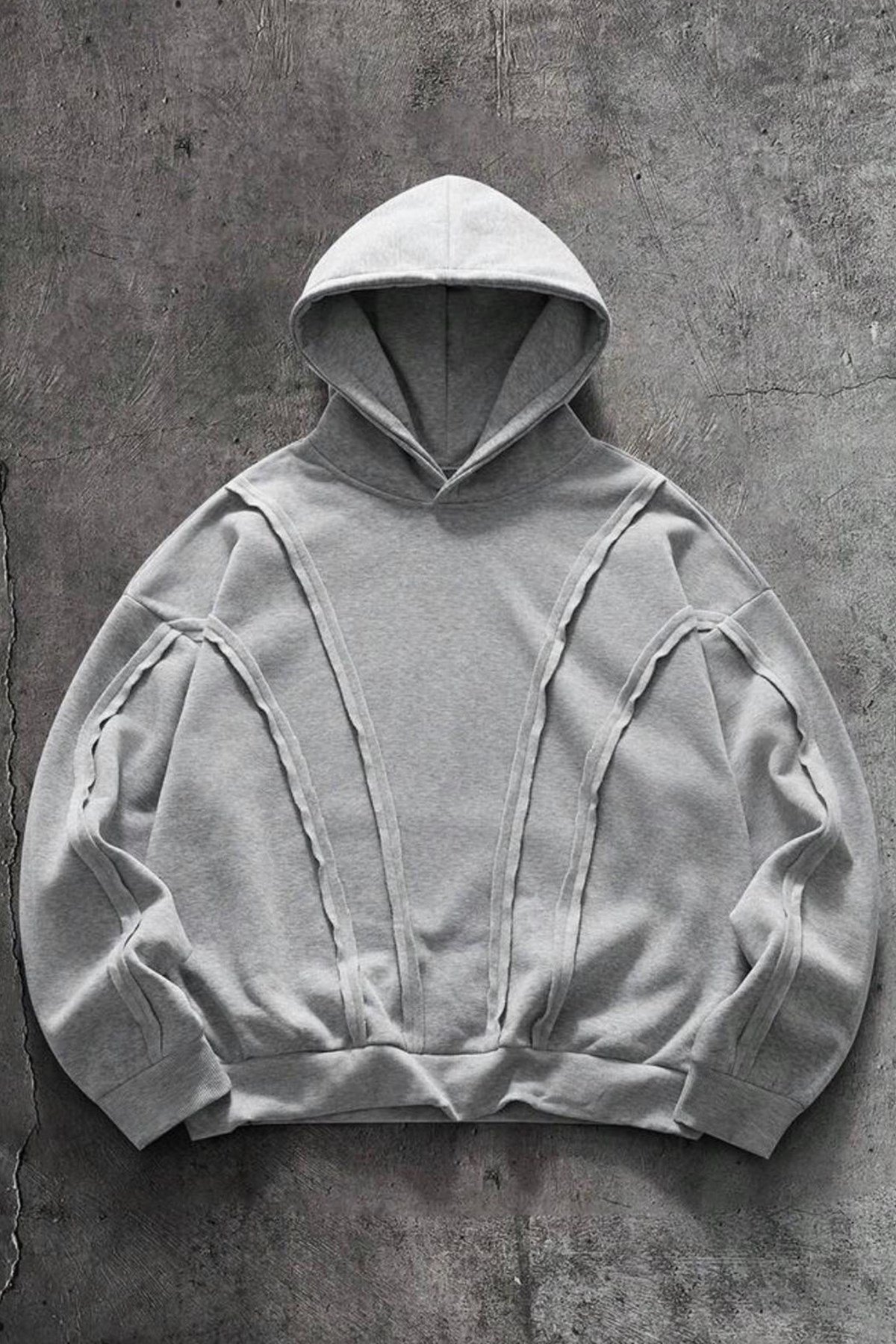 Kavisli Gri Oversize Sweatshirt - www.northlondon.com.tr