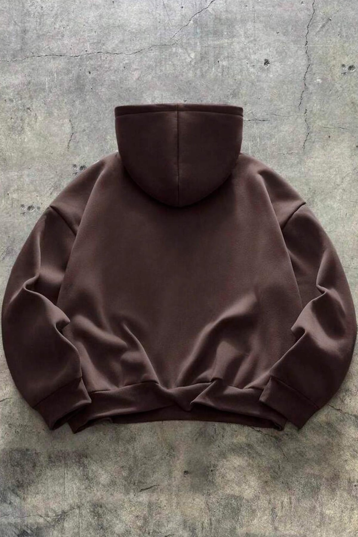 Kavisli Kahverengi Oversize Sweatshirt - www.northlondon.com.tr