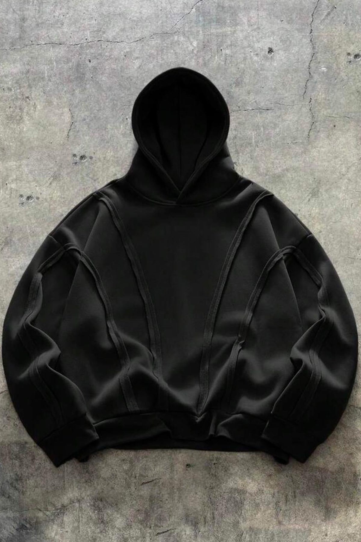 Kavisli Siyah Oversize Sweatshirt - www.northlondon.com.tr