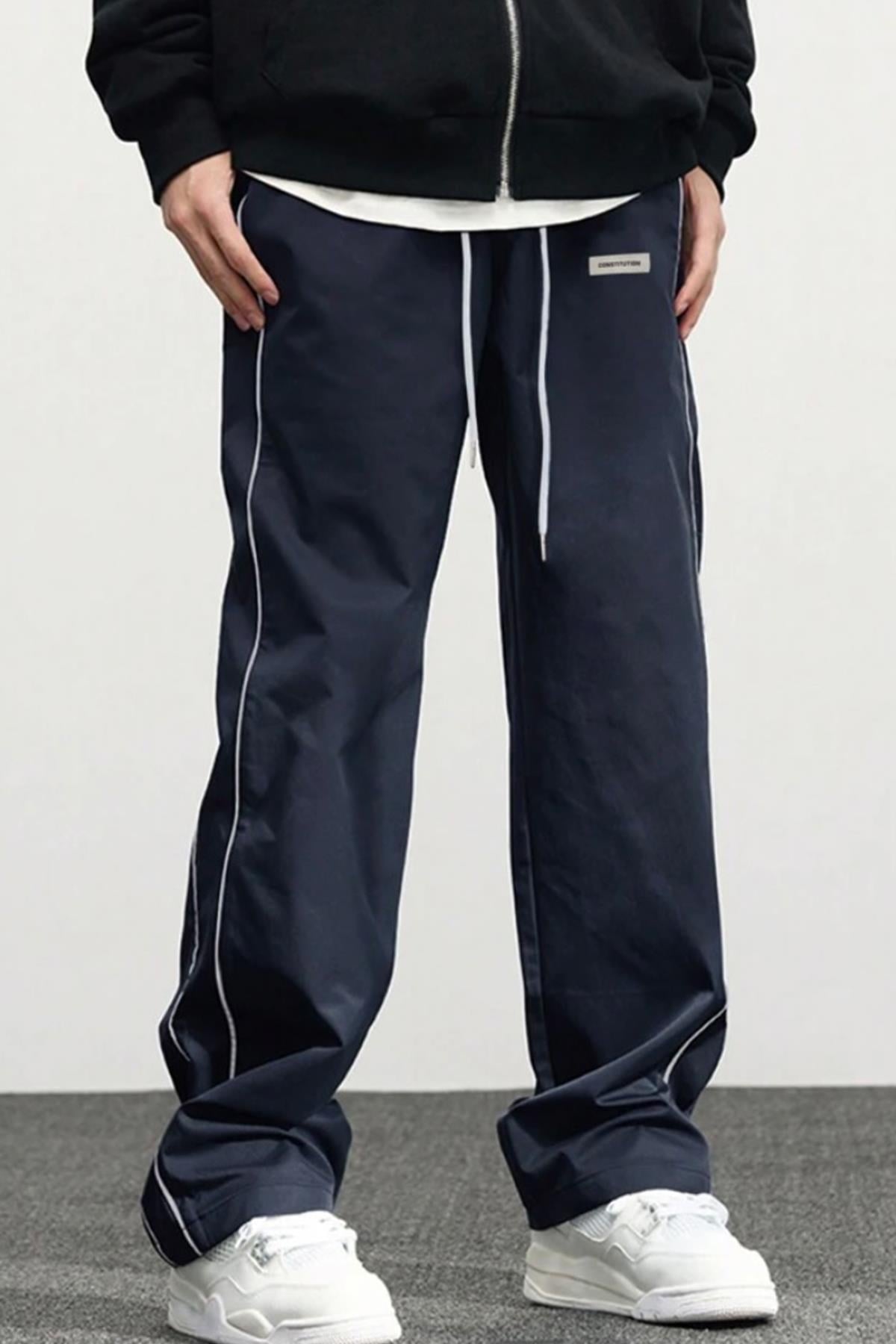 Lavcivert Paraşüt Kumaş Yarım Oversize Eşofman Altı - www.northlondon.com.tr