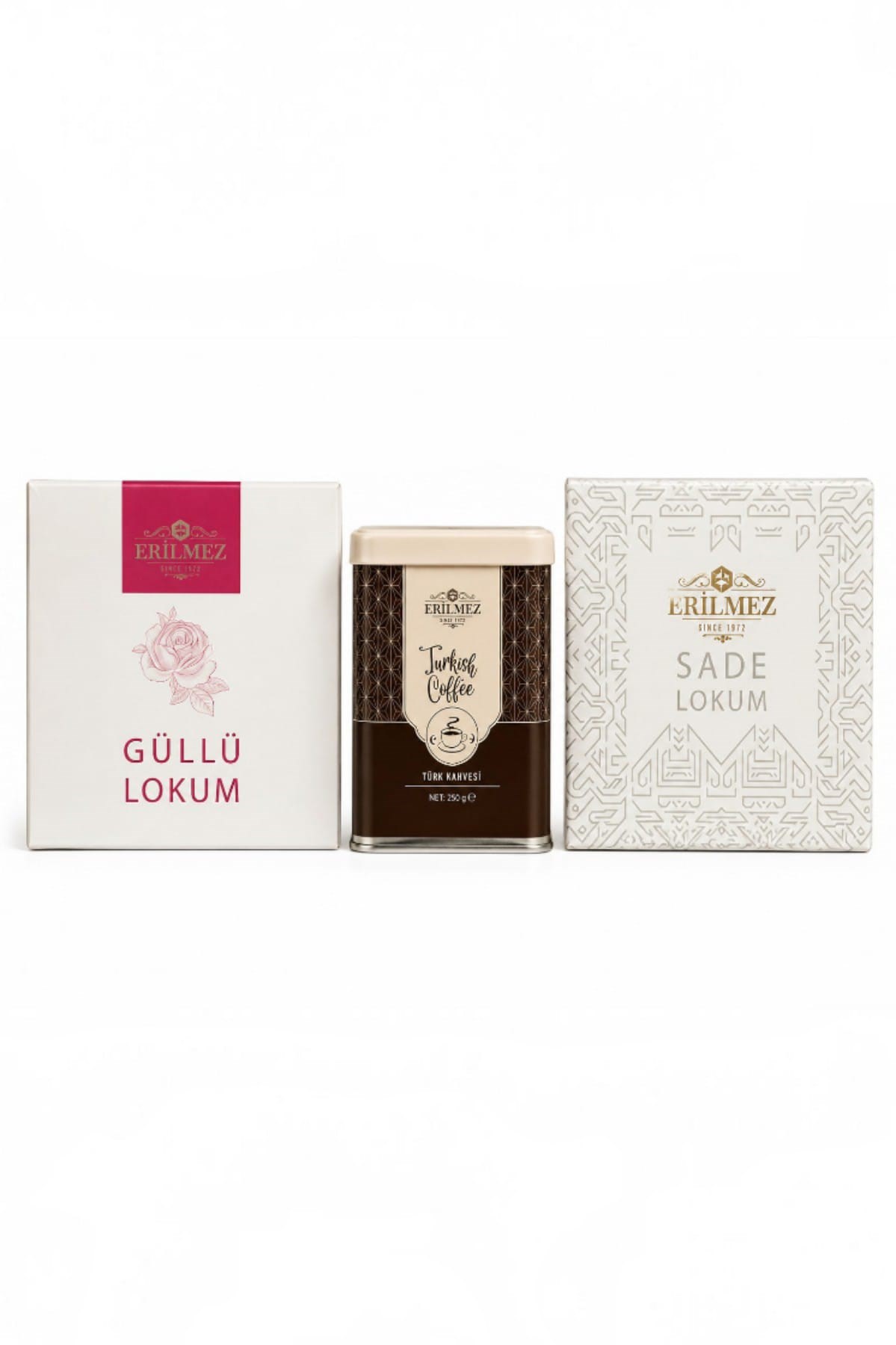 Türk Kahvesi ve Lokum Hediye Seti – 250 Gr Türk Kahvesi + 500 Gr Güllü Lokum + 500 Gr Sade LokumHEDİYELİK ÜRÜNLER