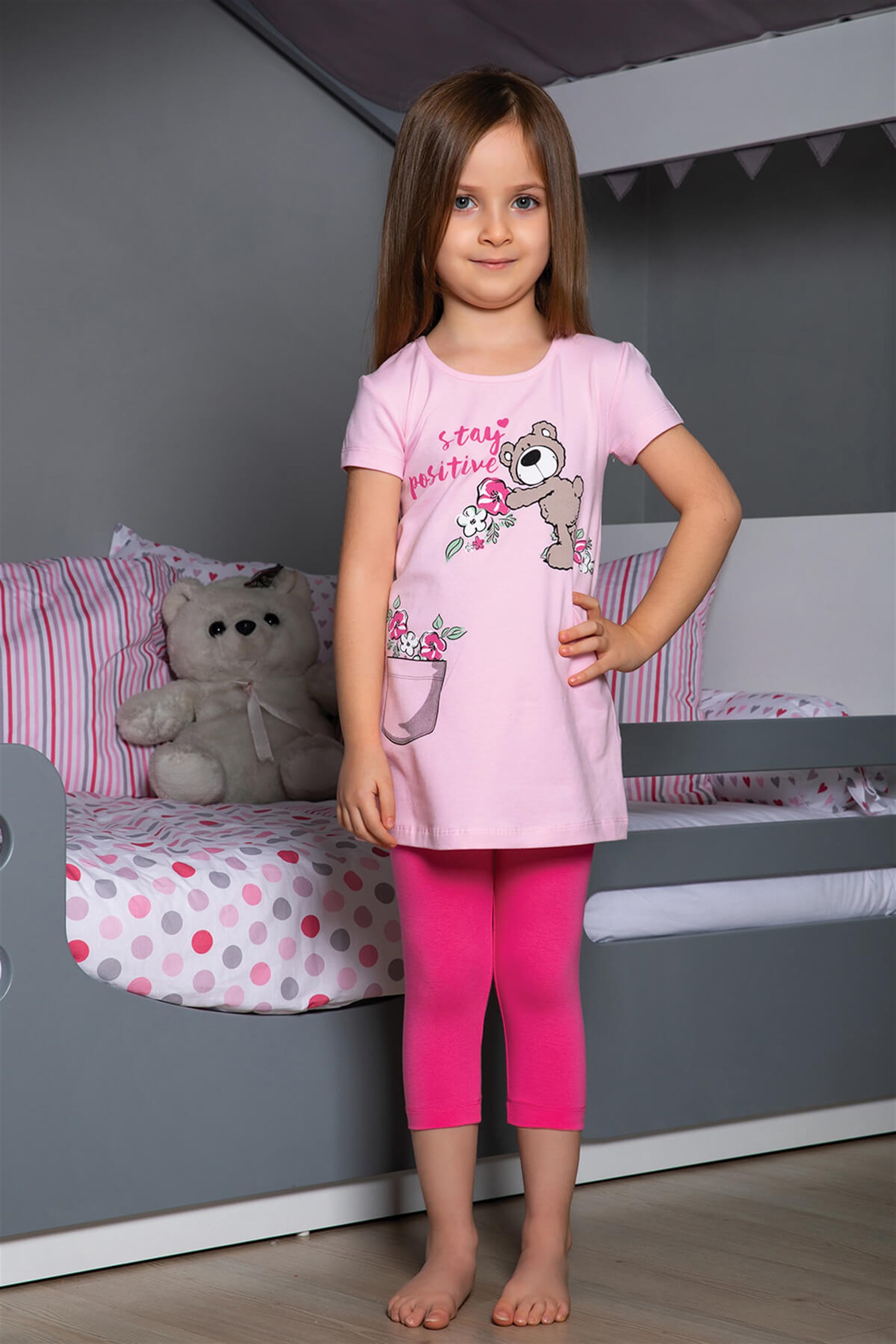 9104-233 Baykar Kız Çocuk Tunık Takım Pembe