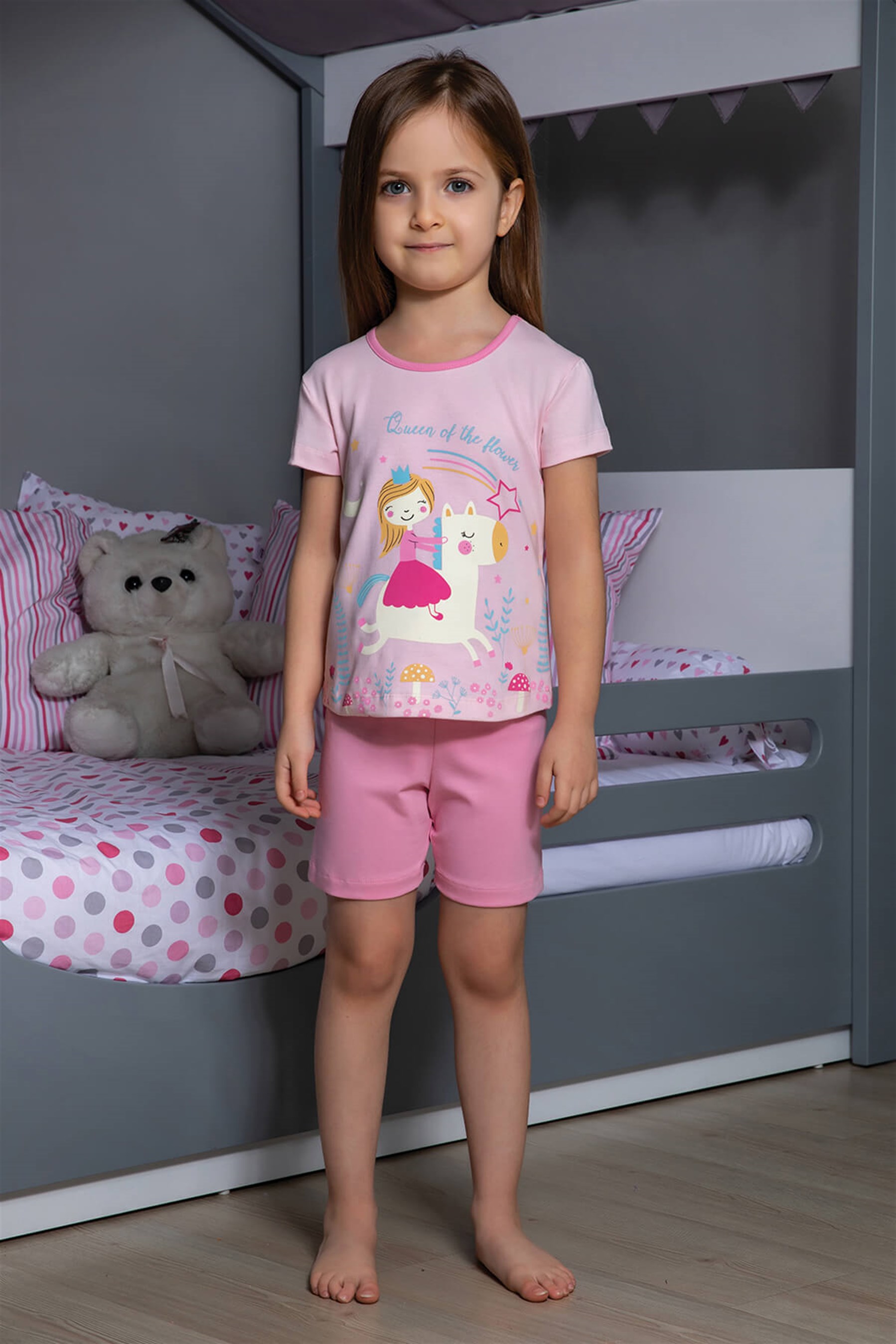 9105-148 Baykar Kız Çocuk Kaprı Takım Pembe