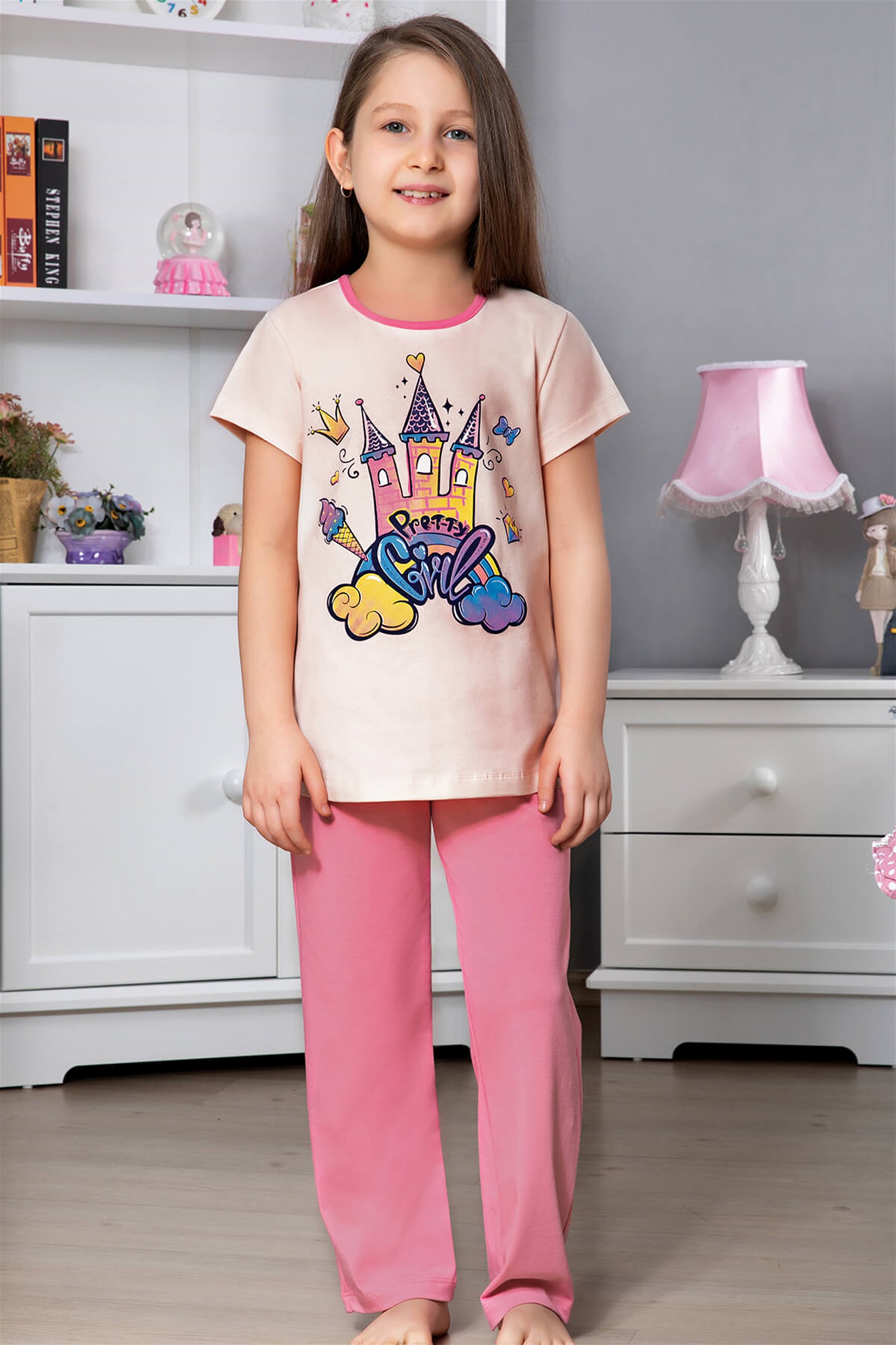 9109-209 Baykar Kız Çocuk Pıjama Takım Açık Pembe