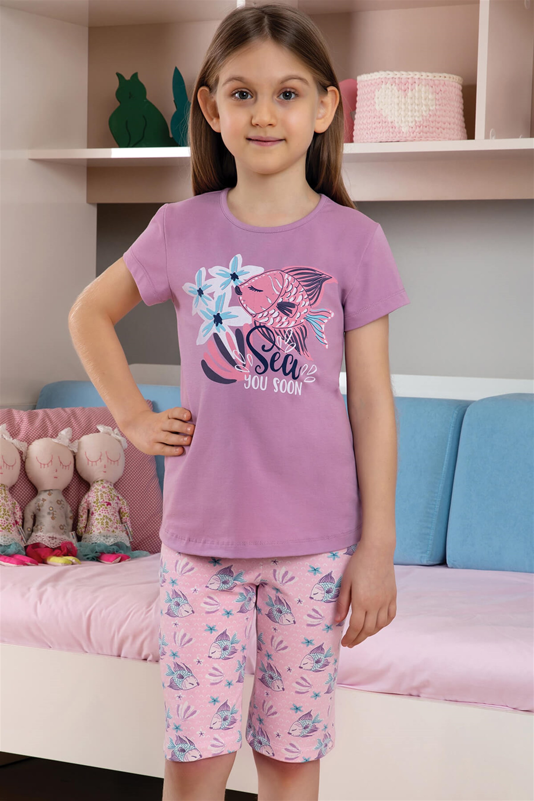 9110-253 Baykar Kız Çocuk Kaprı Takım Mor