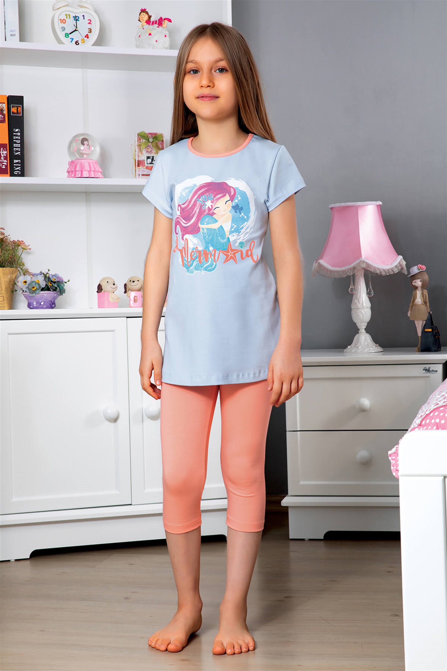 9111-105 Baykar Kız Çocuk Tunık Takım Mavi