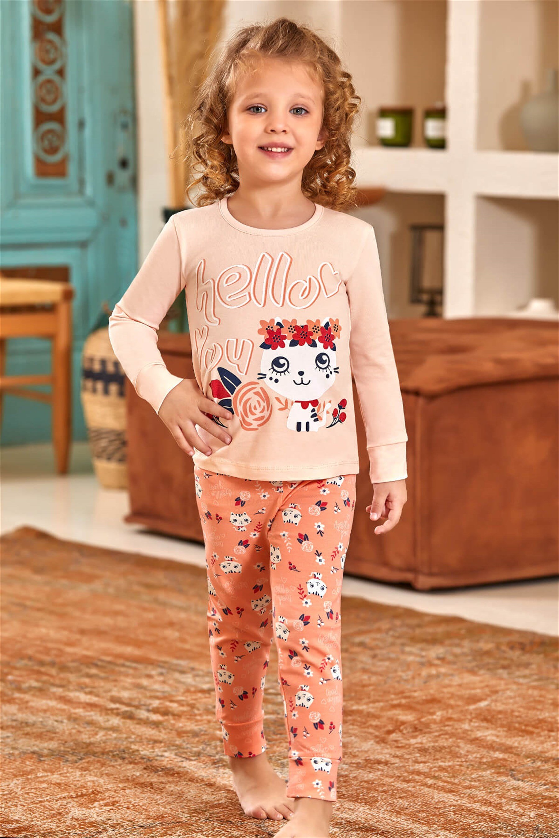 9123-226 Baykar Kız Çocuk Pijama Takımı Açık Pembe