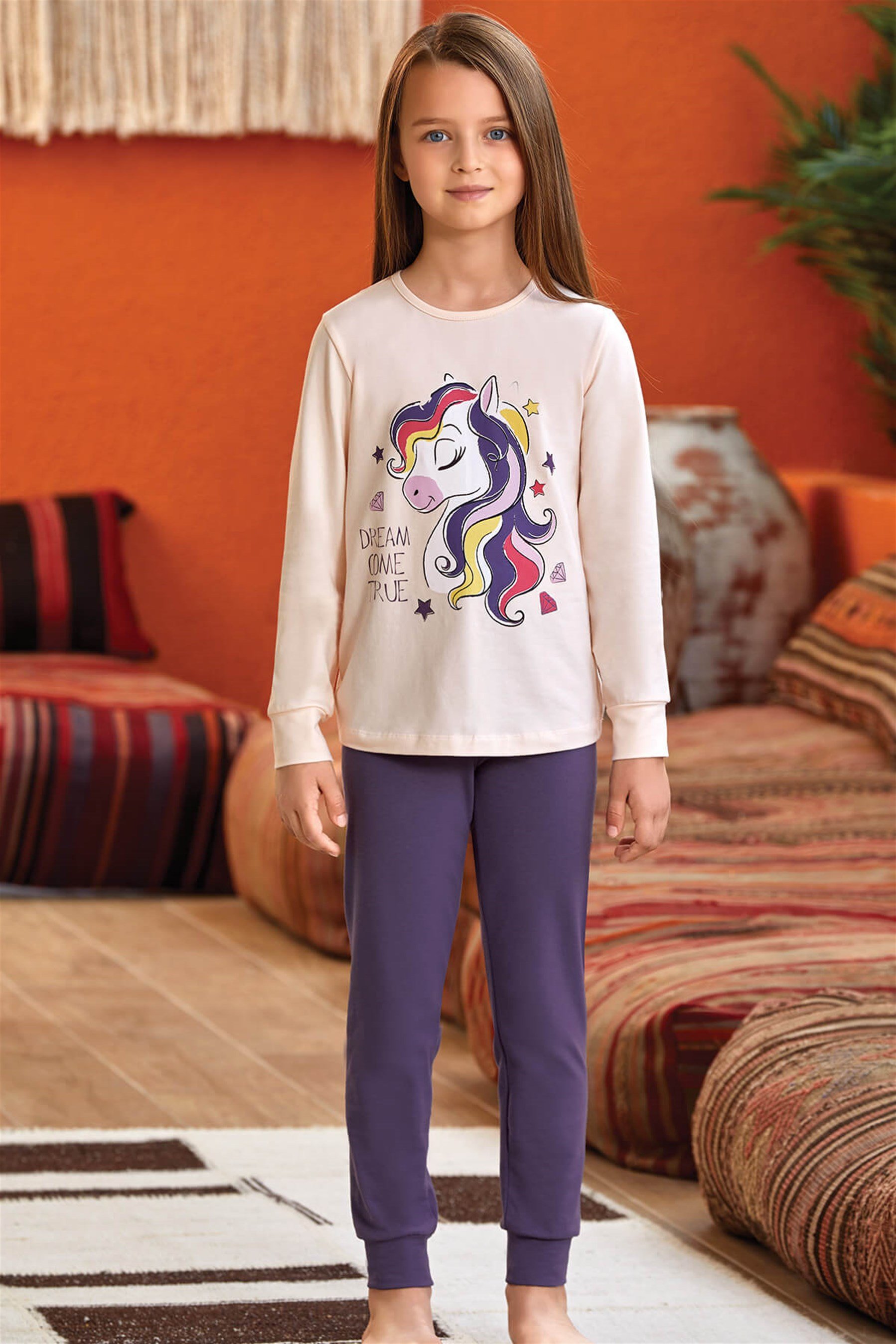 9136 Kız Çocuk Pijama Takımı Laciver