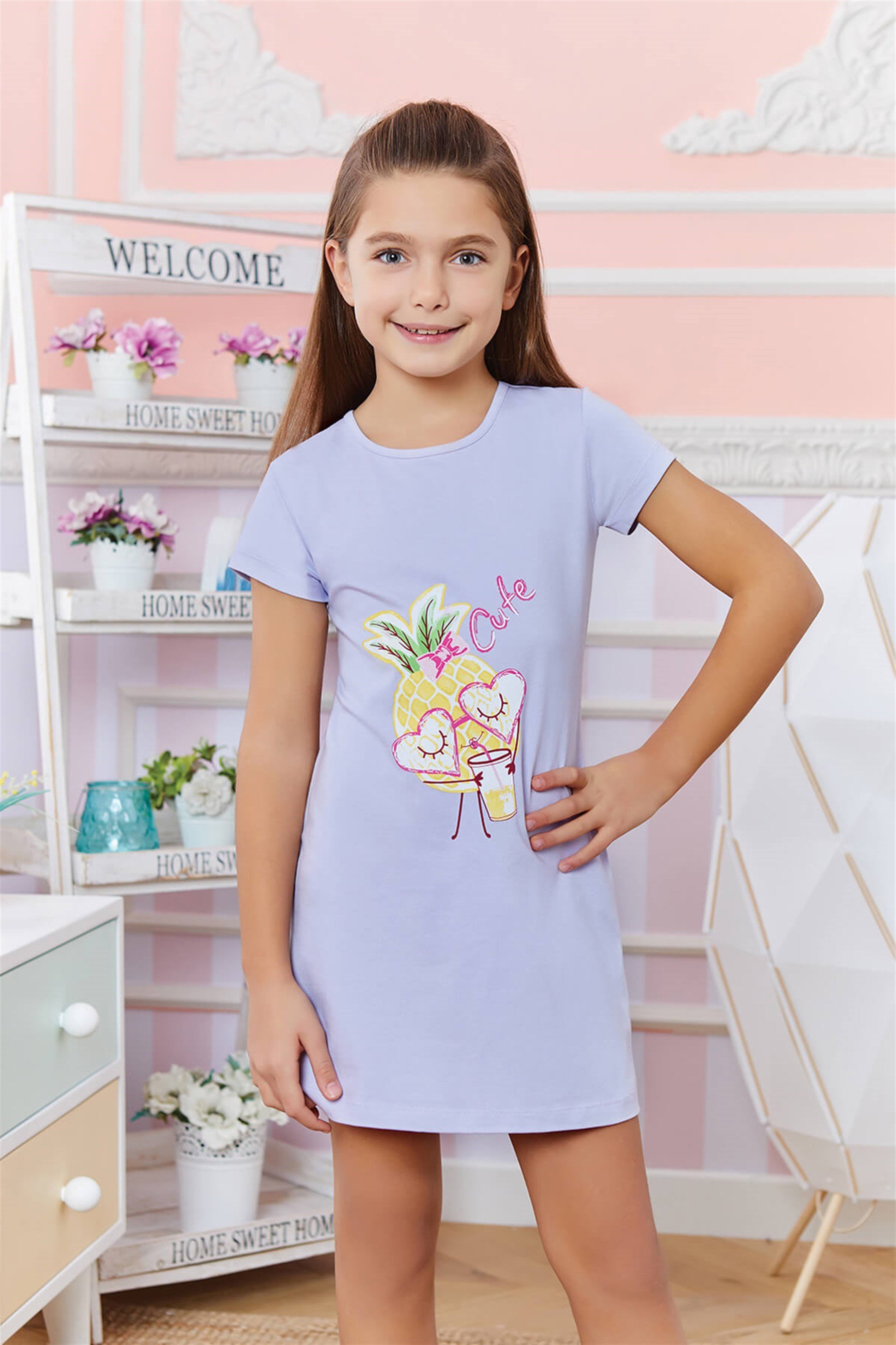 9280-216 Baykar Kız Çocuk Gecelık Mor