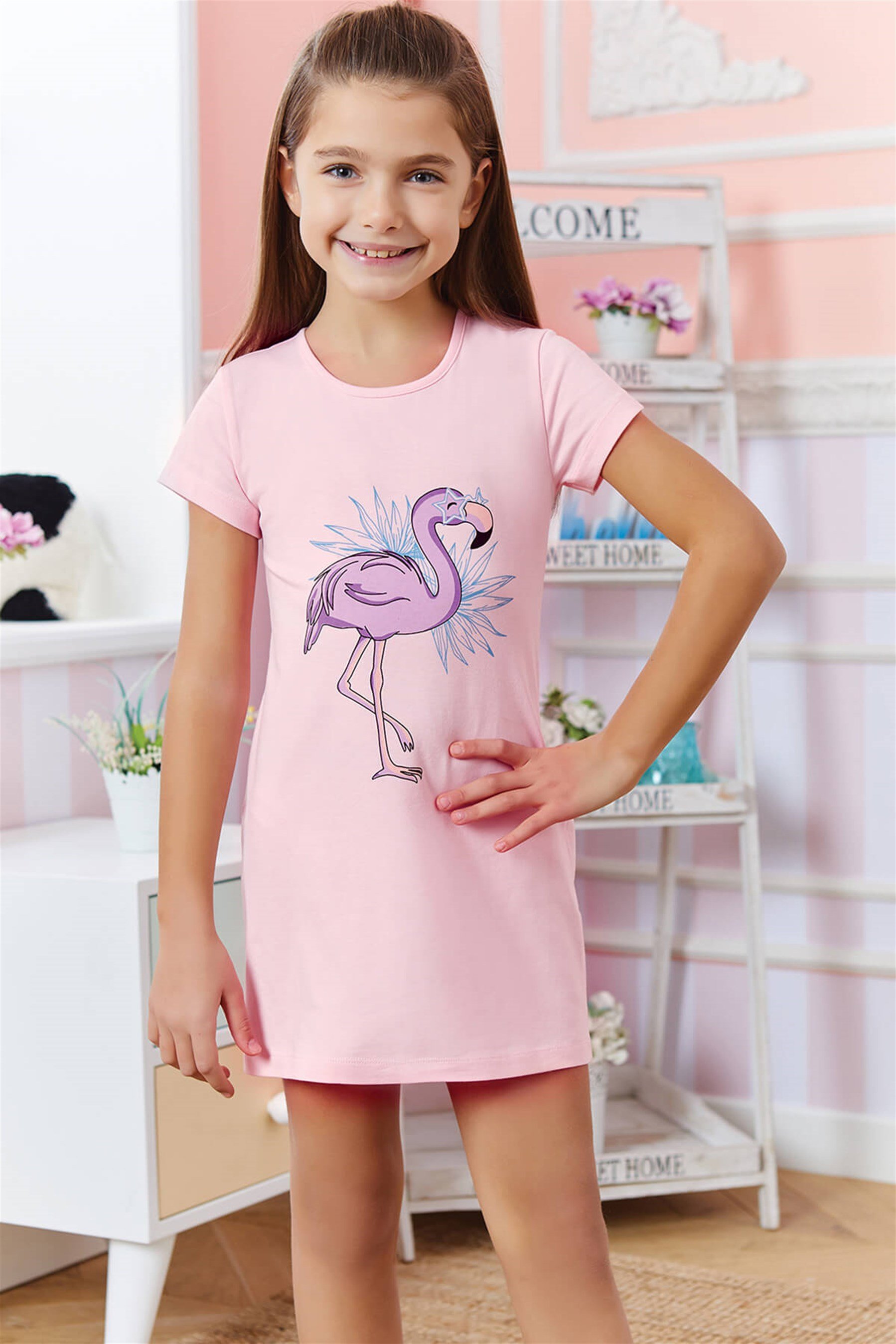 9281-148 Baykar Kız Çocuk Gecelık Pembe