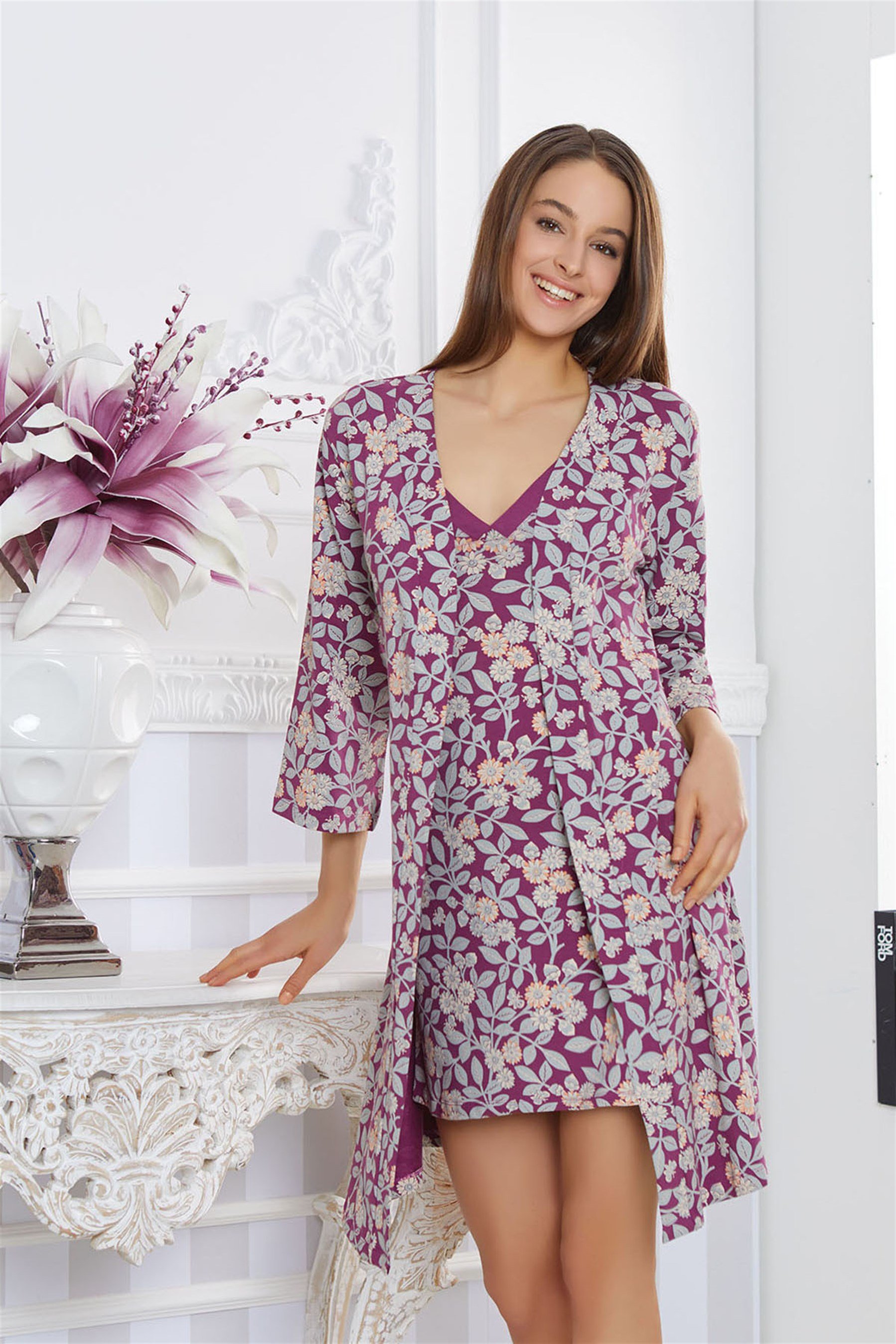 9496 Baykar Bayan Sabahlık Pijama Takımı