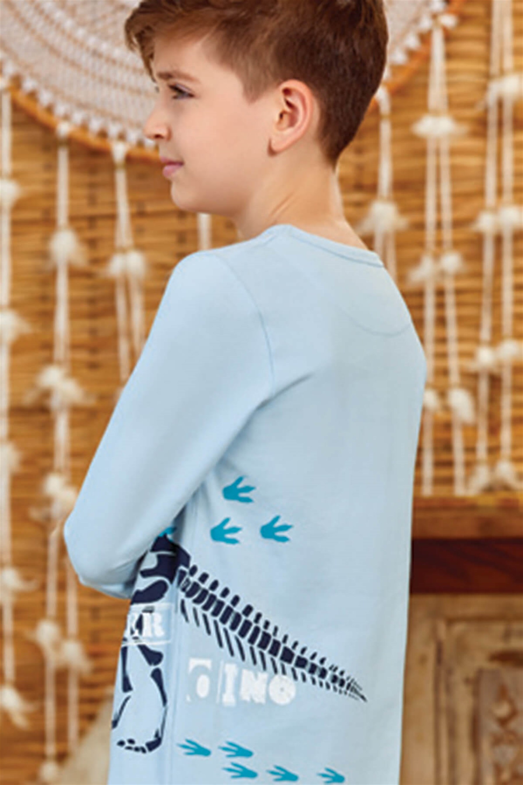 9600 Erkek Çocuk Pijama Takımı Mavi