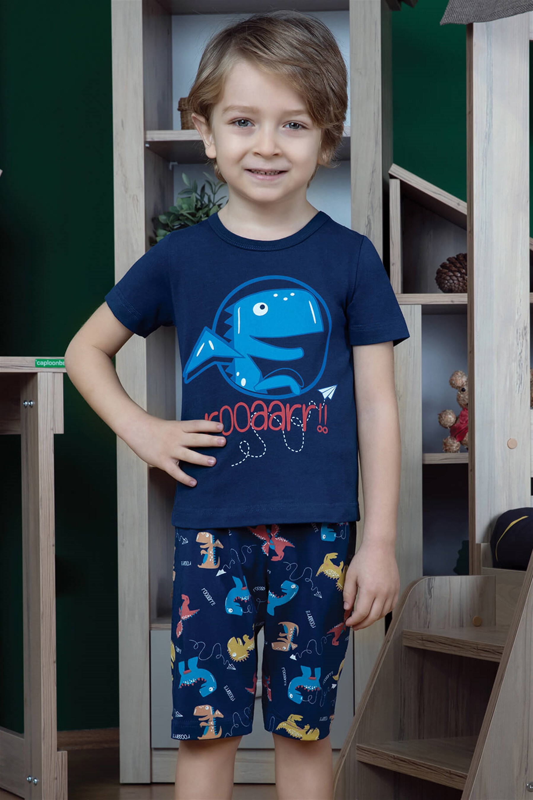 9759-104 Baykar Erkek Çocuk Kapri Takımı Lacivert