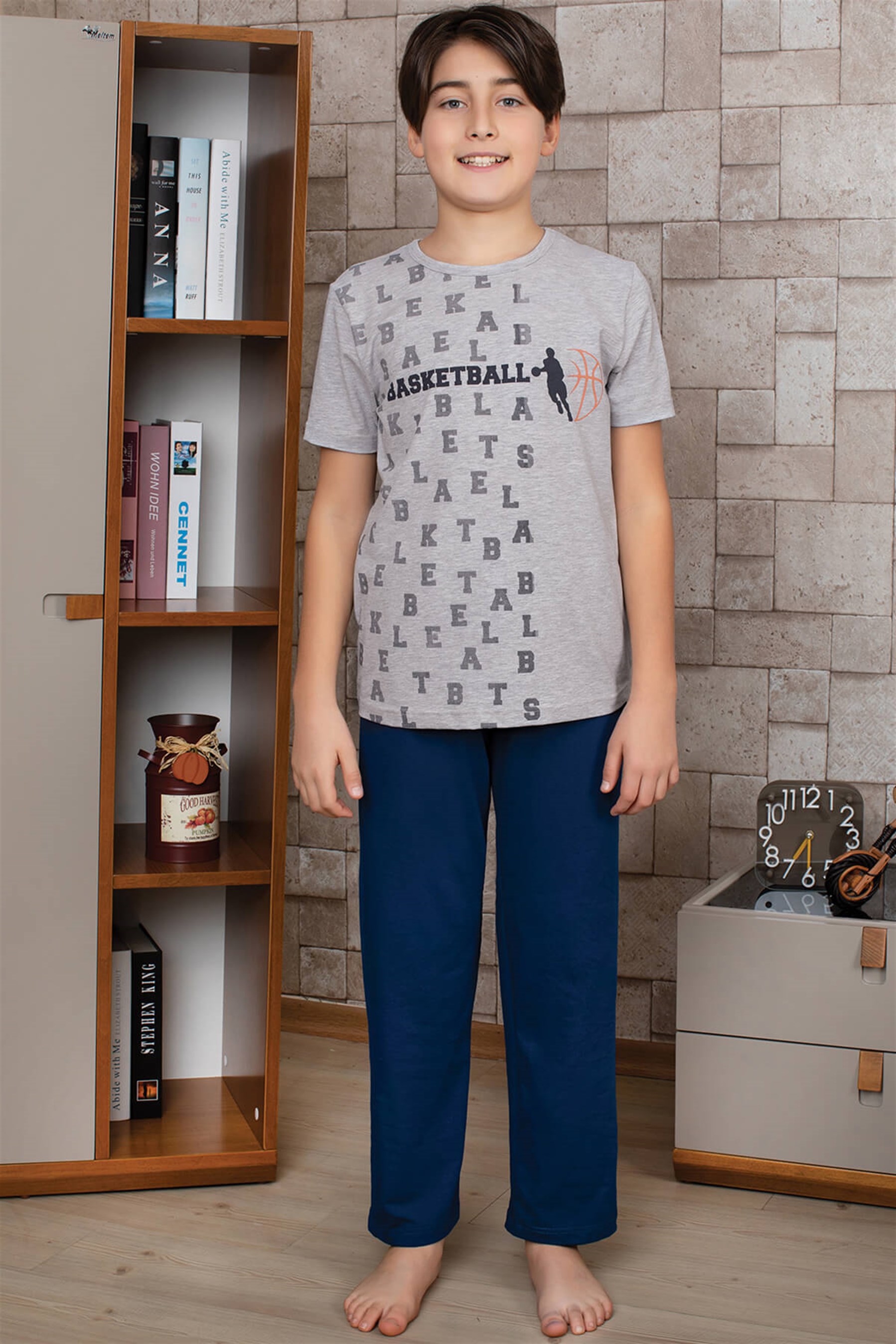 9771-220 Baykar Erkek Çocuk Pijama Takımı Gri