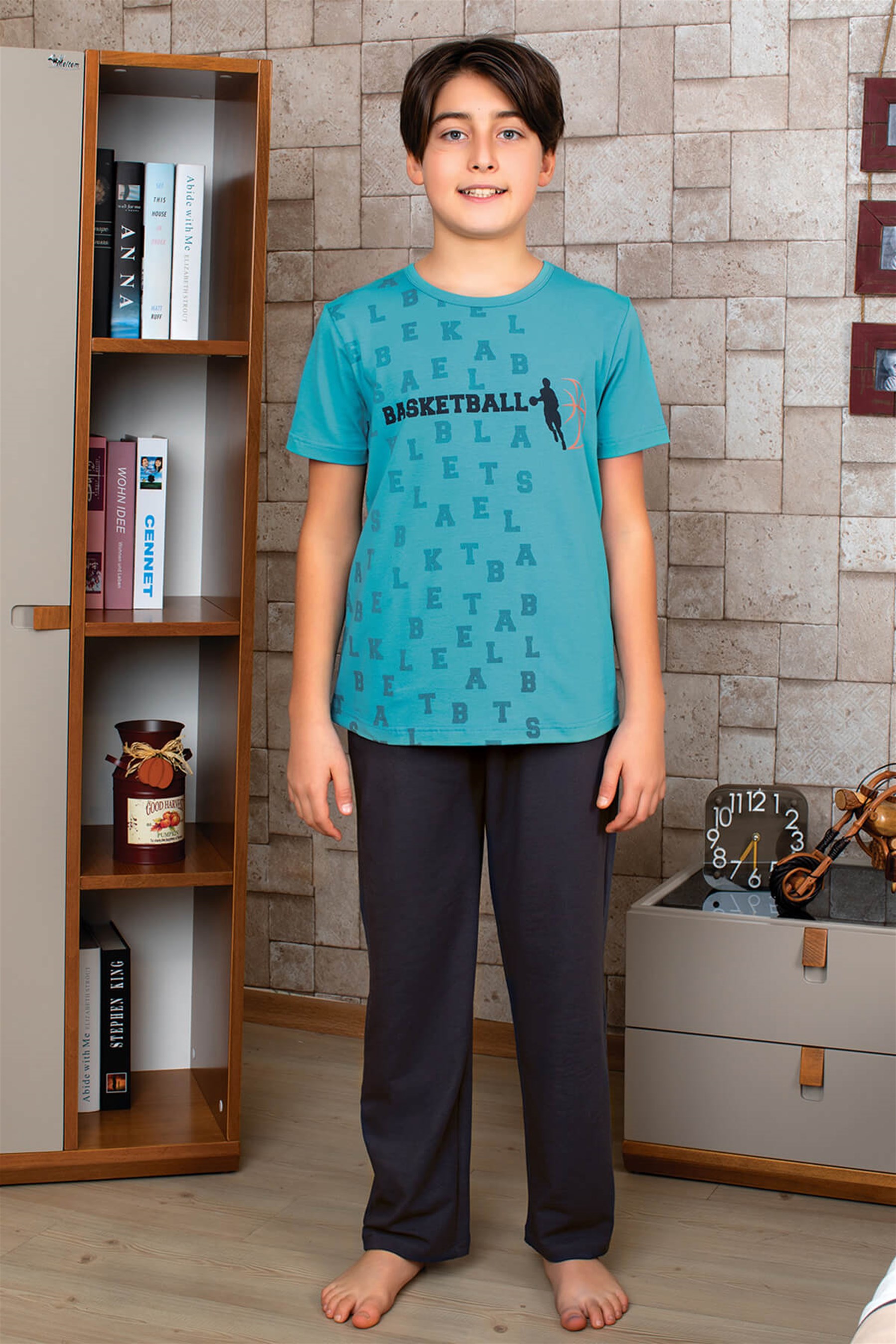 9771-654 Baykar Erkek Çocuk Pijama Takımı Mavi