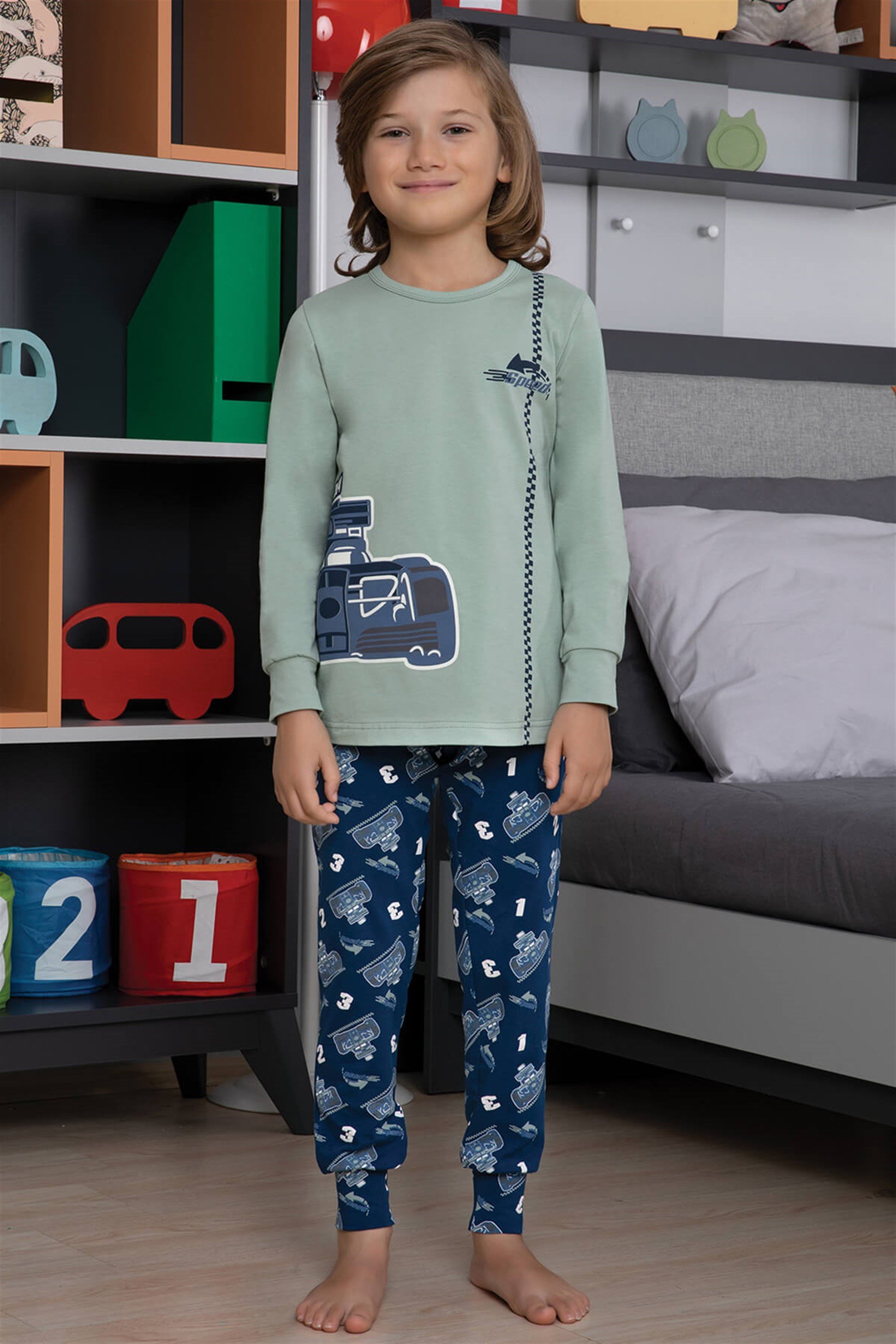9775-499 Baykar Erkek Çocuk Pijama Takımı Yeşil