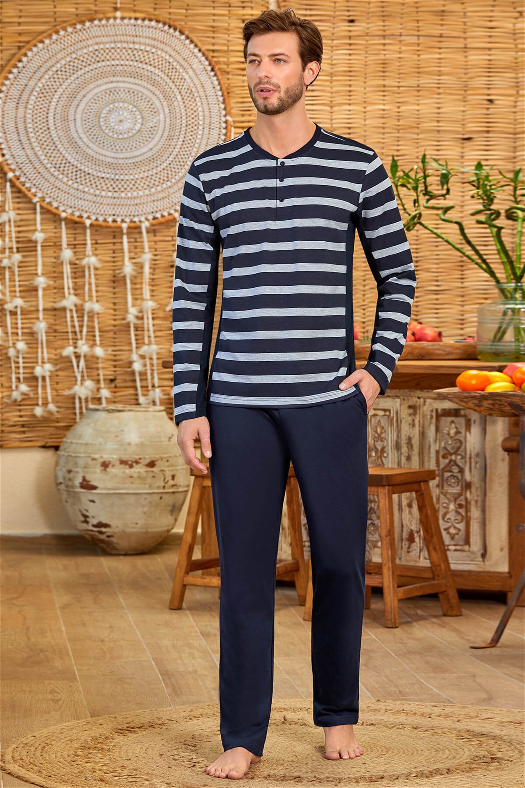 9841 Baykar Erkek Pijama Takımı Lacivert