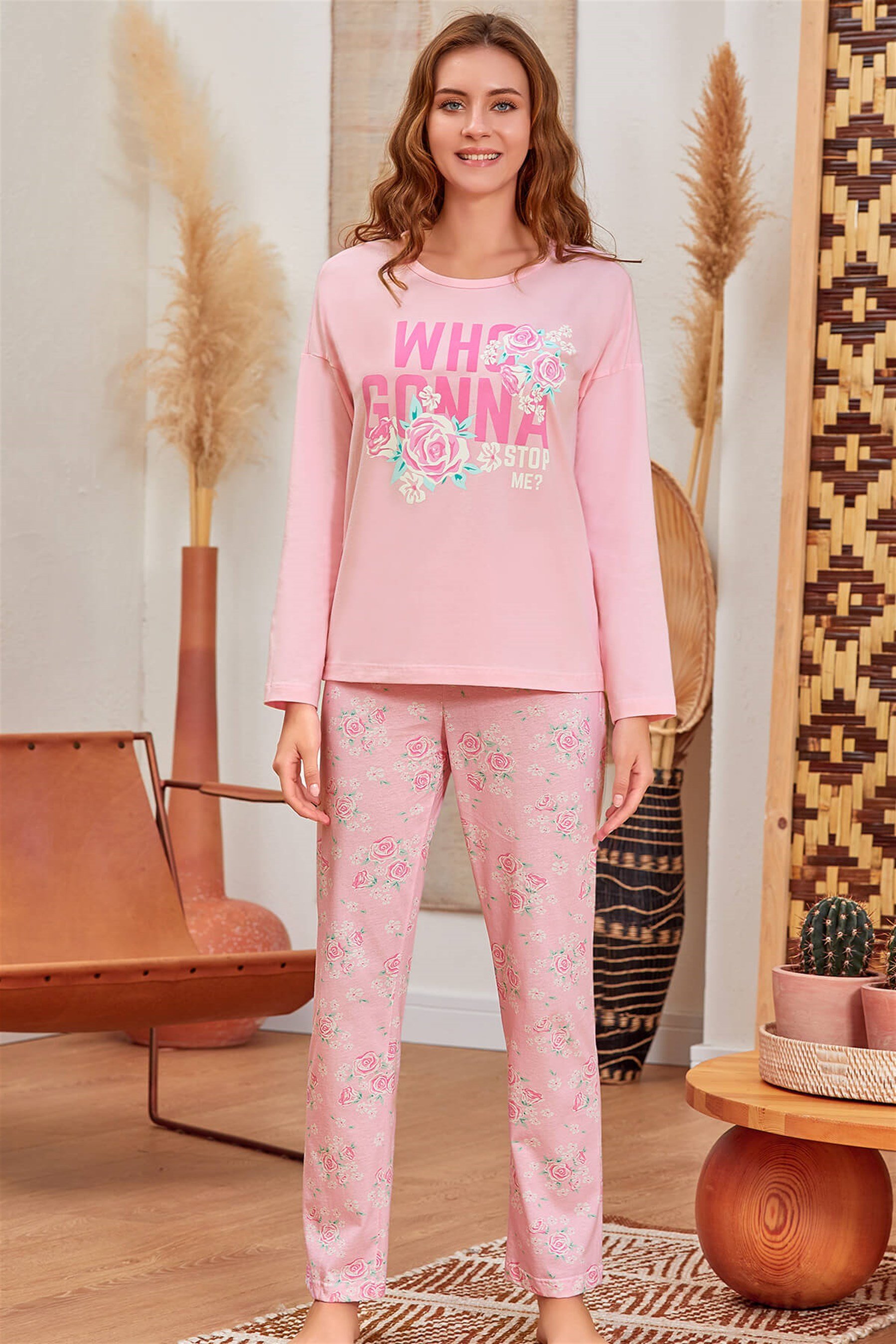 9923 Bayan Pijama Takımı Pembe