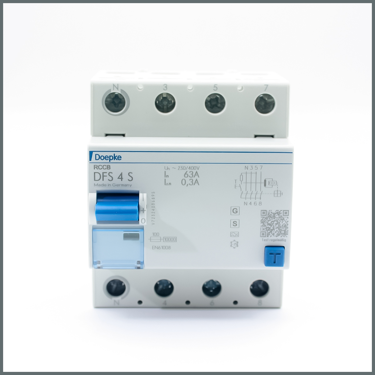 4x63A RCCB 0.30A (A tipi)  (S:selective)