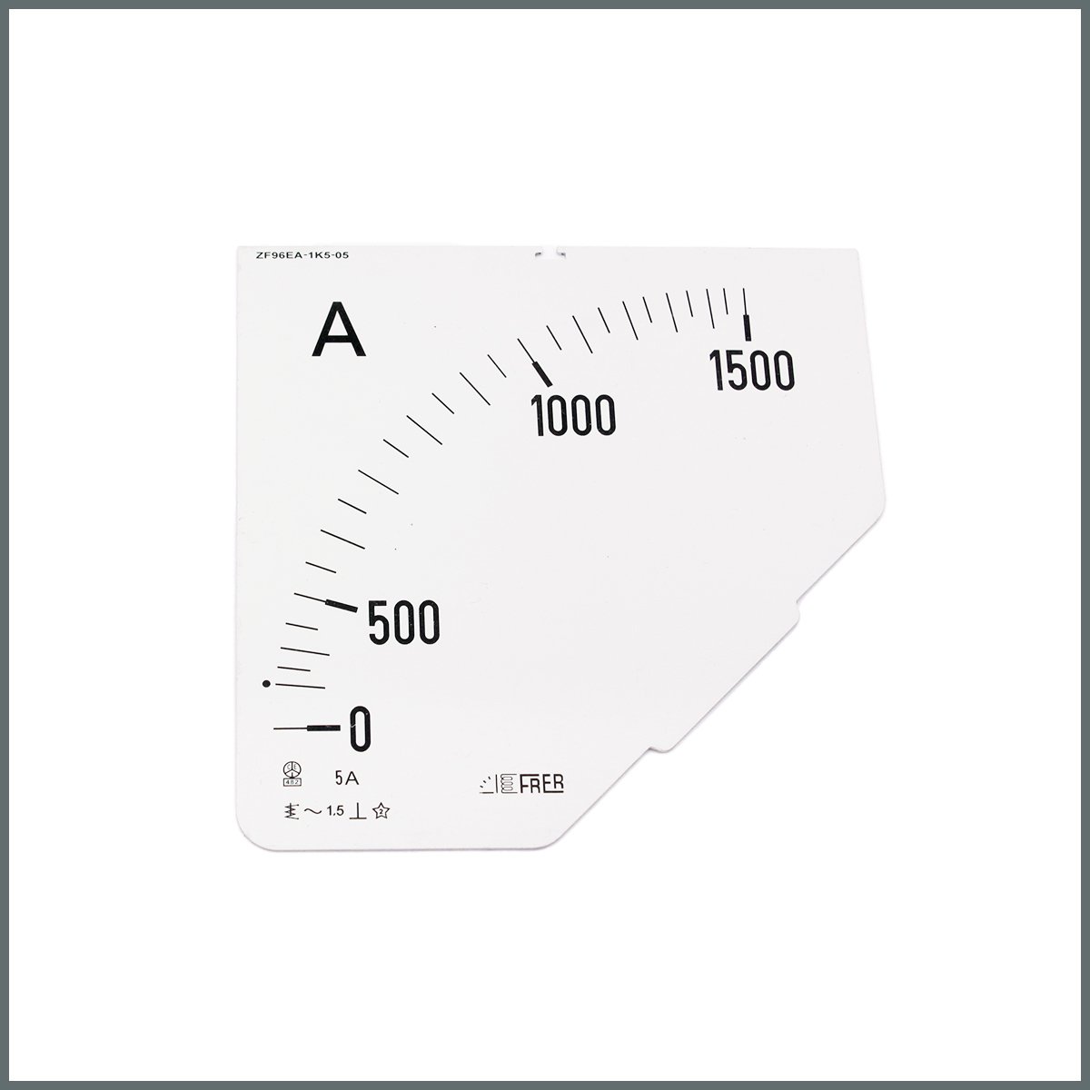 Ampermetre Ölçü Kartı (96x96 mm.) 1500/5A 