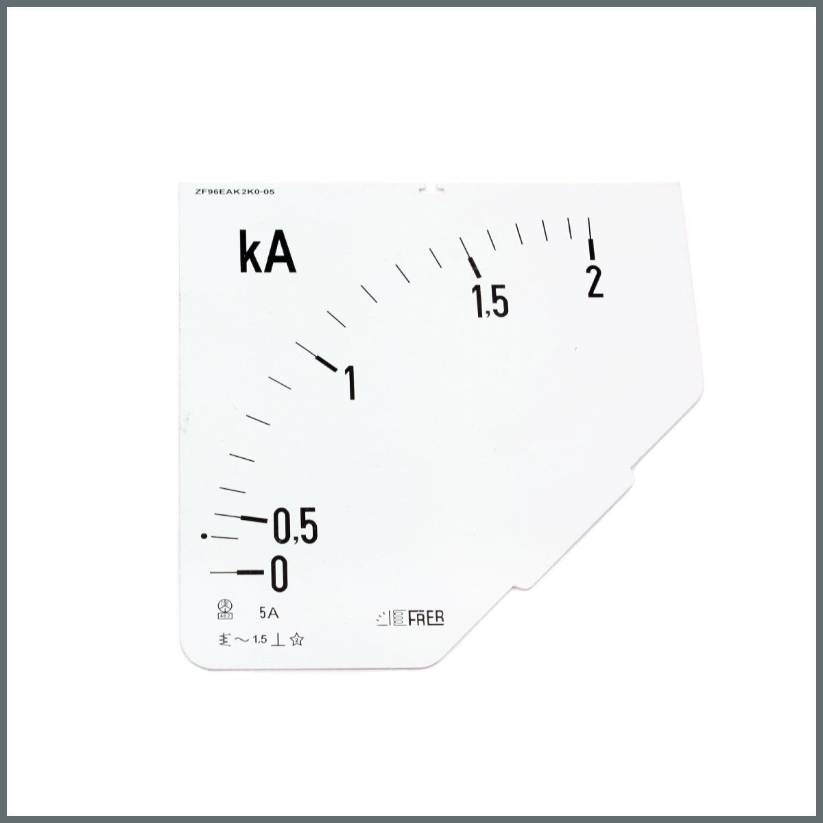 Ampermetre Ölçü Kartı (96x96 mm.) 2000/5A 