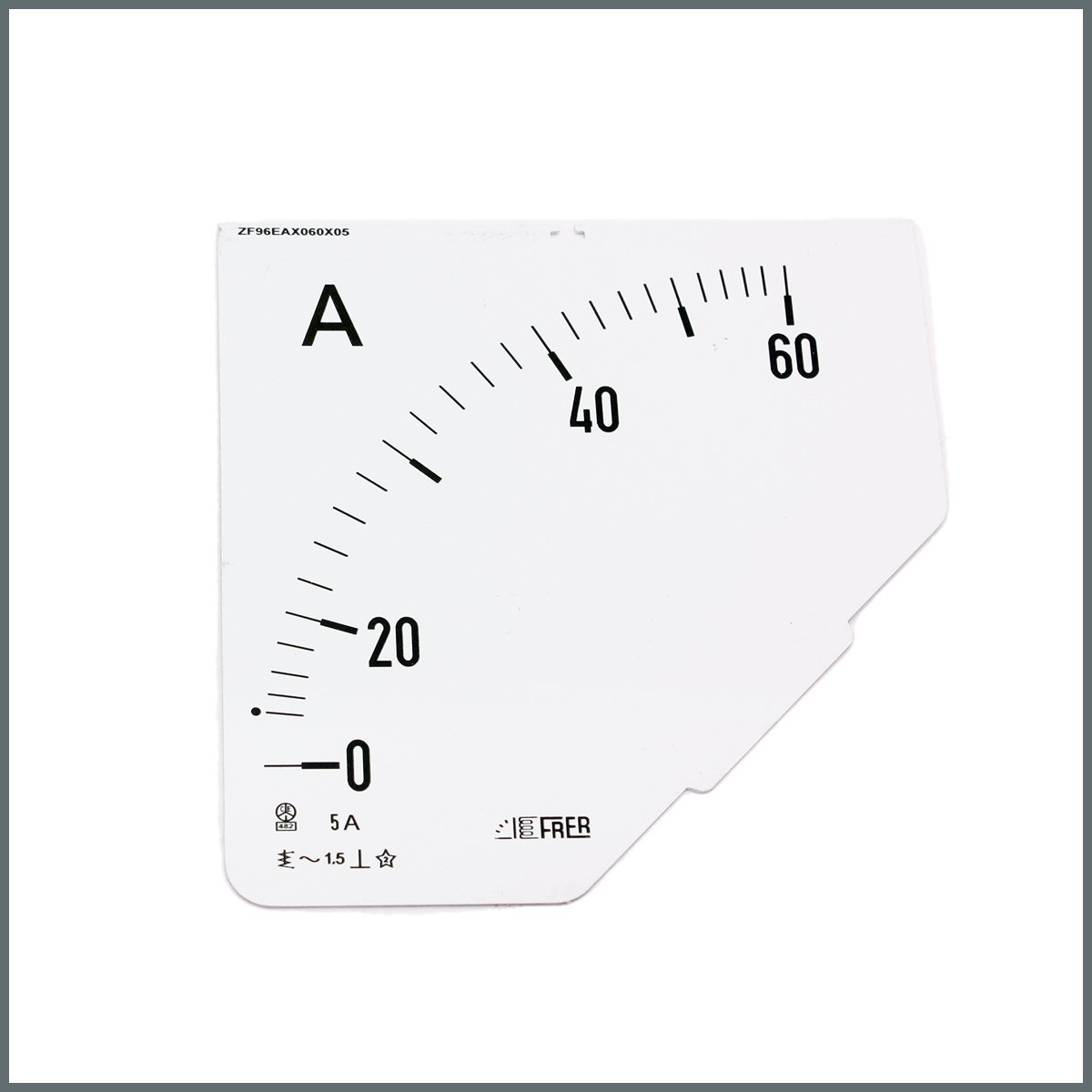 Ampermetre Ölçü Kartı (96x96 mm.) 60/5A