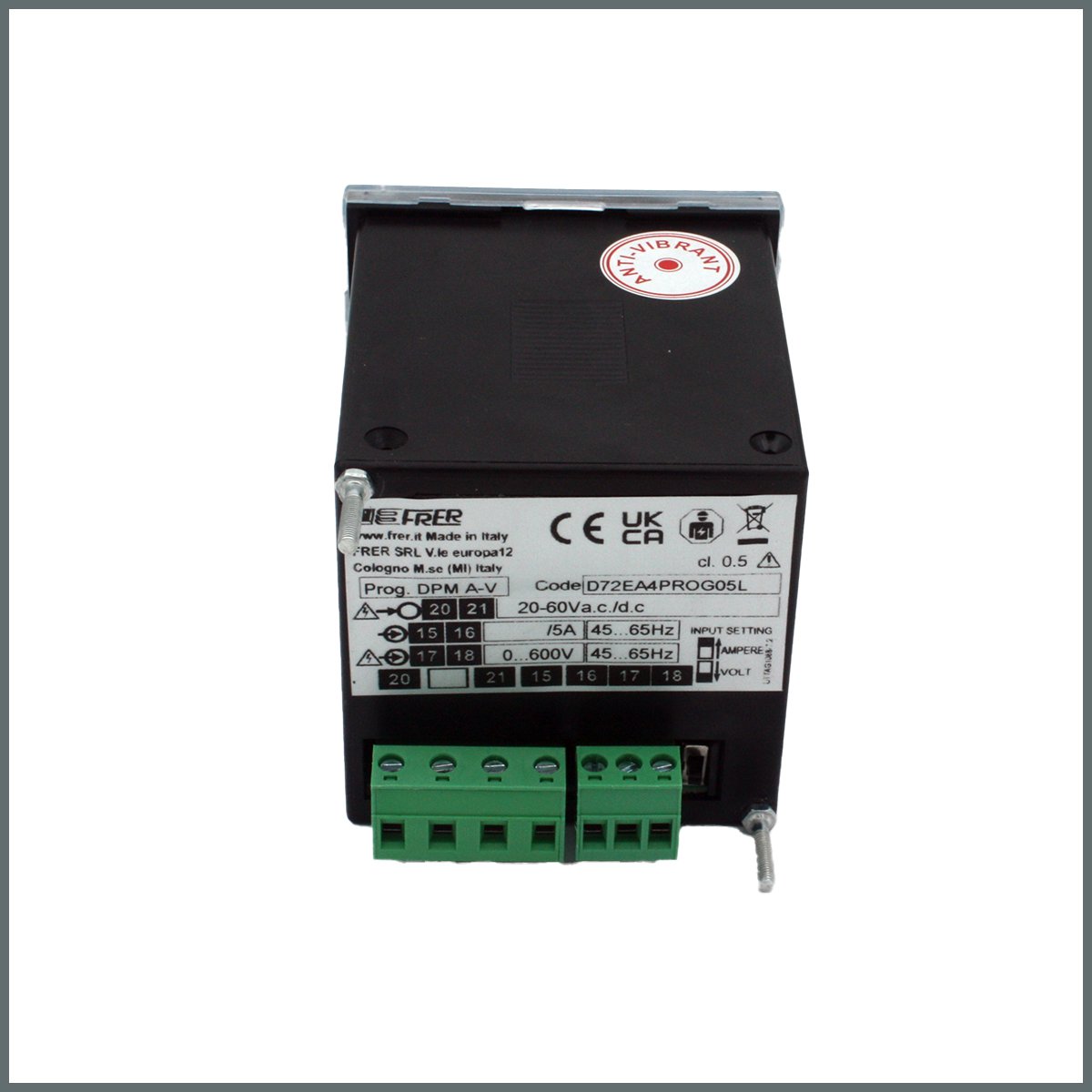 Dijital AC Programla. Multimetre AVac X/5A-600 72x72 Aux.20÷60V + Titreşim Dayanımı