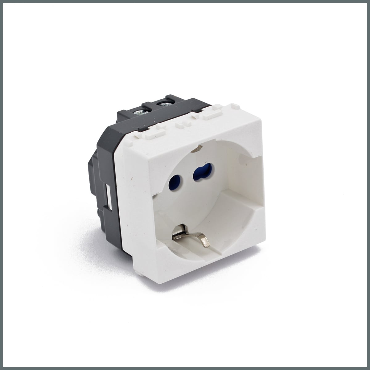 Ev Tipi Modüler CihazlarPalazzoli domoTER Serisi Schuko Priz (2 Modül) 16A 250V 2P+T (IT/DE) P17-P30