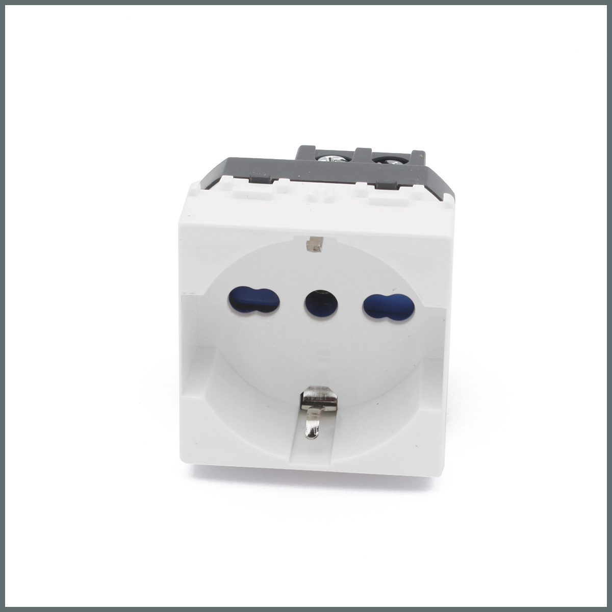 Ev Tipi Modüler CihazlarPalazzoli domoTER Serisi Schuko Priz (2 Modül) 16A 250V 2P+T (IT/DE) P17-P30