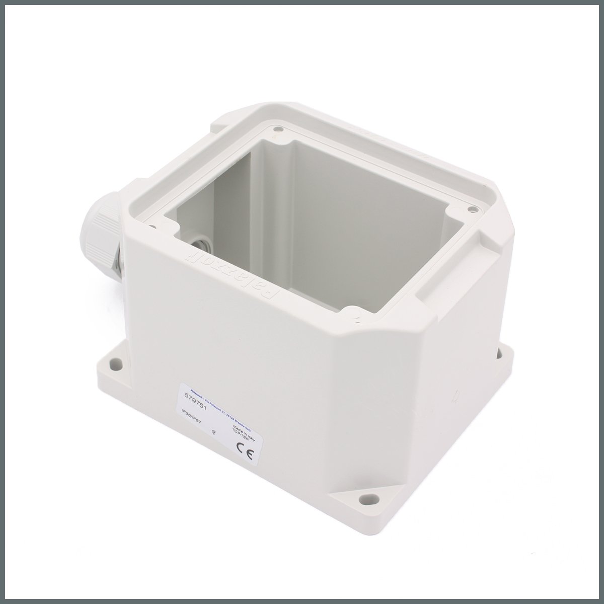 Fiş ve PrizlerPalazzoli Arka Kutu Sıva Üstü (1 Priz için) (IP66/IP67) 106x128mm. Giriş:M25