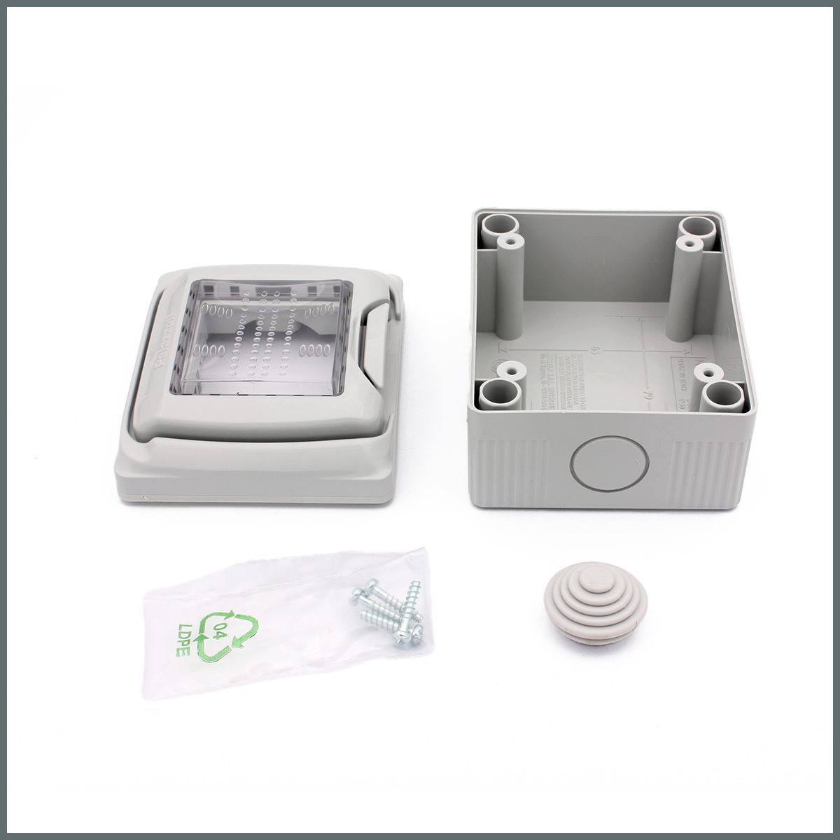 Fiş ve PrizlerPalazzoli Duvara Montaj Kutu - IP55 - 2 Modül 98x82x58 mm. (domoTER için)