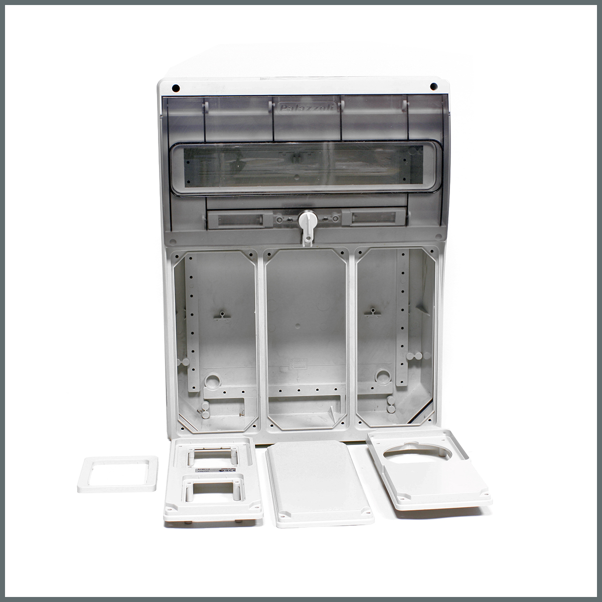 Fiş ve PrizlerPalazzoli TopTER Dağıtım Panosu (IP66) 16 Modül 5 Priz için / Şeffaf Pencereli / 1 adet 63A