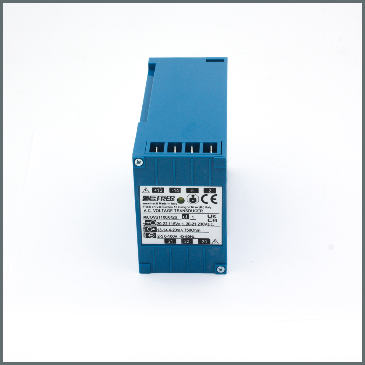 Frer AC Gerilim Transdüseri 1 Giriş/1 Çıkış 0-100V Çıkış:4-20mA Aux:115-230Vac