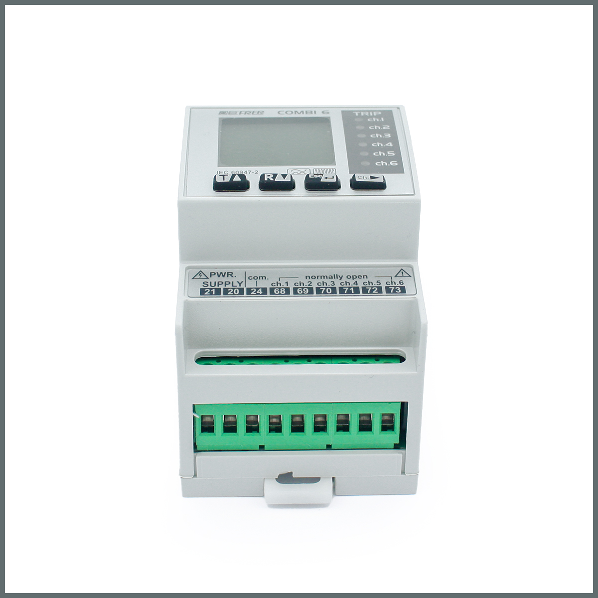 Frer F Tipi Kaçak Akım Rölesi 6 Kanal 80-260Vac/dc 30mA-30A. 3Modül