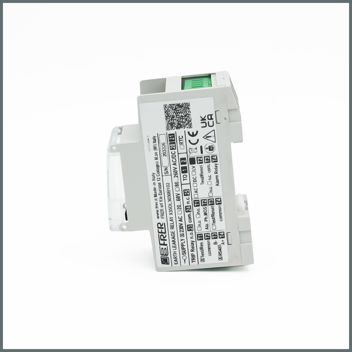 Frer F Tipi Kaçak Akım Rölesi T-R / RS485 Modbus 230 VAC / 30mA--30A 2Modül / Ray Tipi